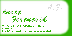 anett ferencsik business card